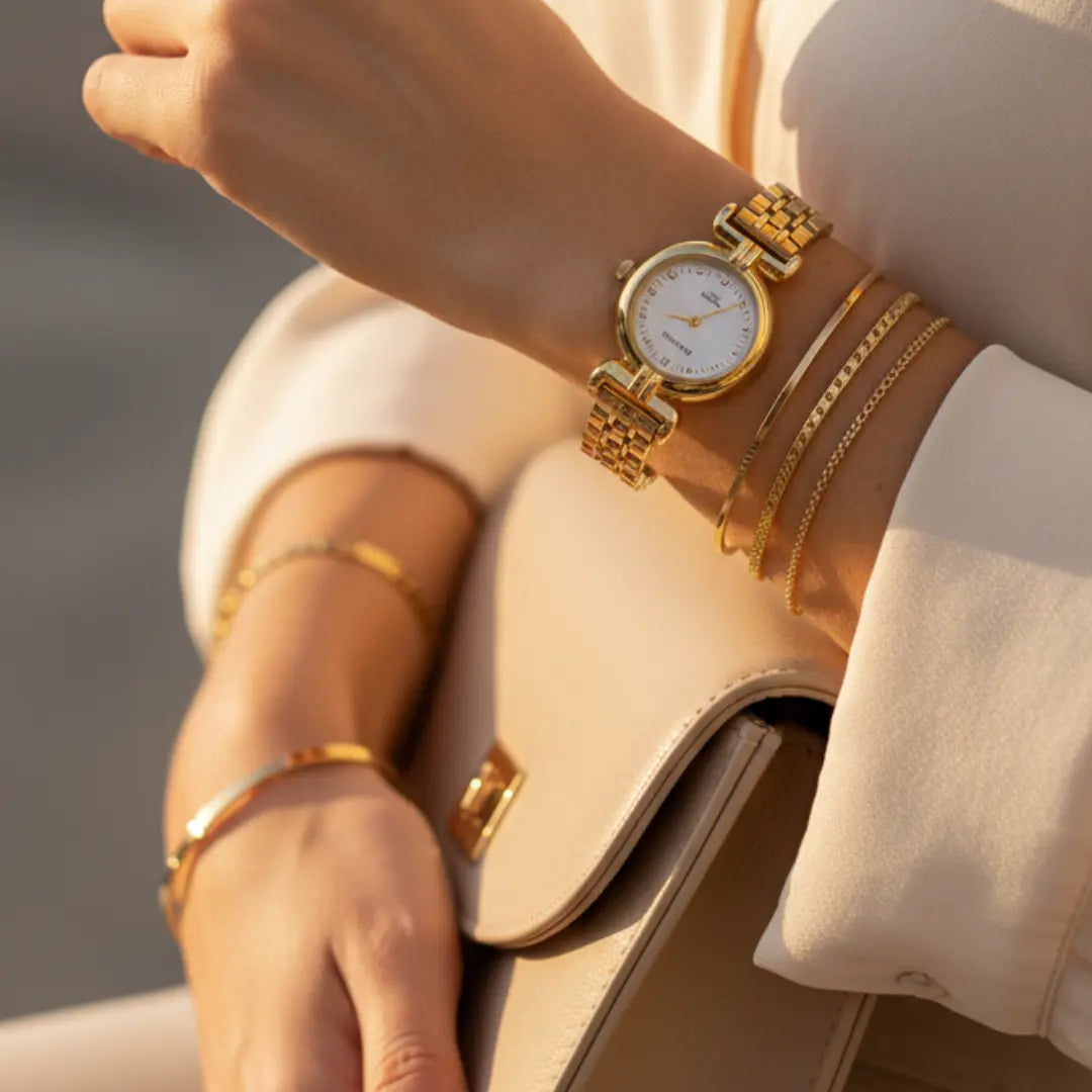 Relógio Feminino Pequeno Dourado - Mini Éclat