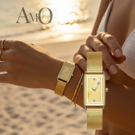 Relógio Feminino Retangular SK Elegance 27 mm