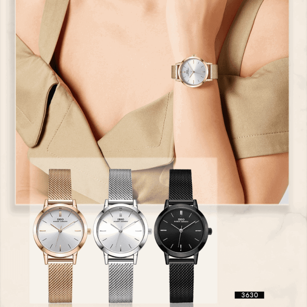 Relógio Feminino Redondo De Malha Ibso - 02