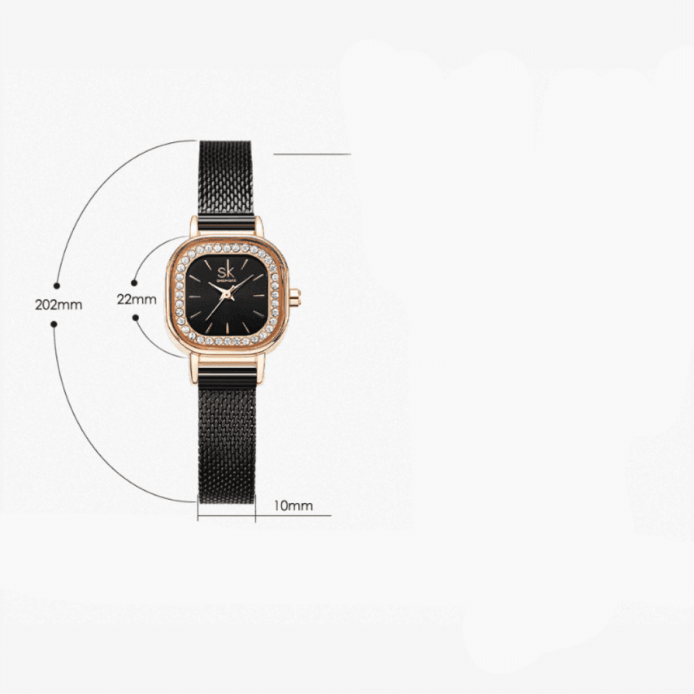 Relógio Shengke Feminino Quadrado Crystal Sk - 05