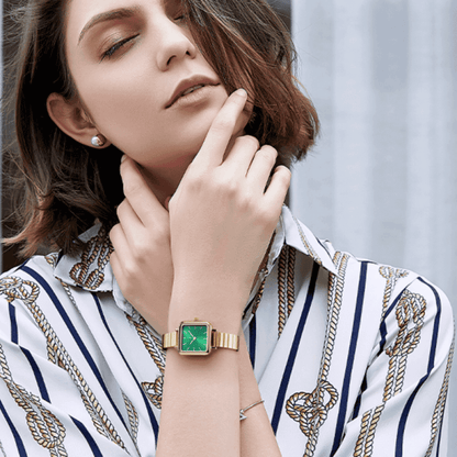 Relógio Feminino Quadrado Dourado - Green Élégance