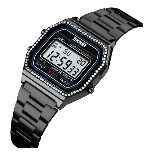 Relógio Feminino Digital Preto Brillare - Amo Relógio