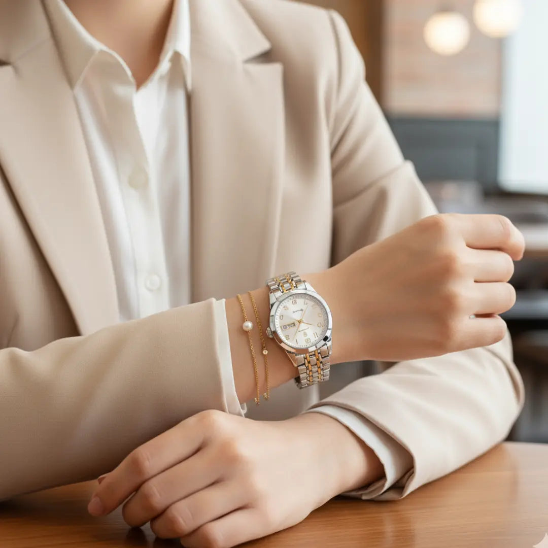 Relógio Feminino Prata e Dourado - Bicolor Lumière