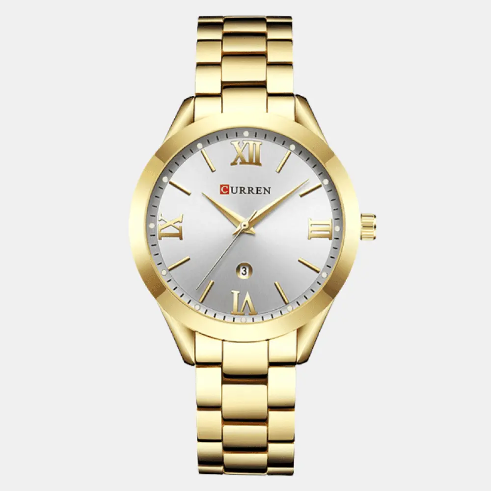 Relógio Curren Feminino De Aço Inoxidável Dourado - 01