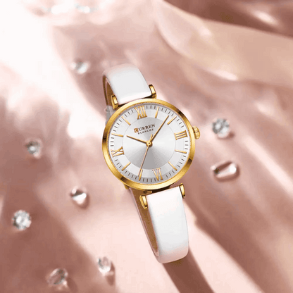 Relógio Curren Feminino Redondo De Couro - 02