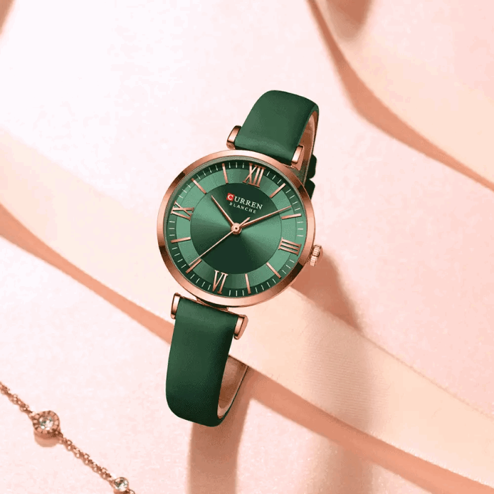 Relógio Curren Feminino Redondo De Couro - 02