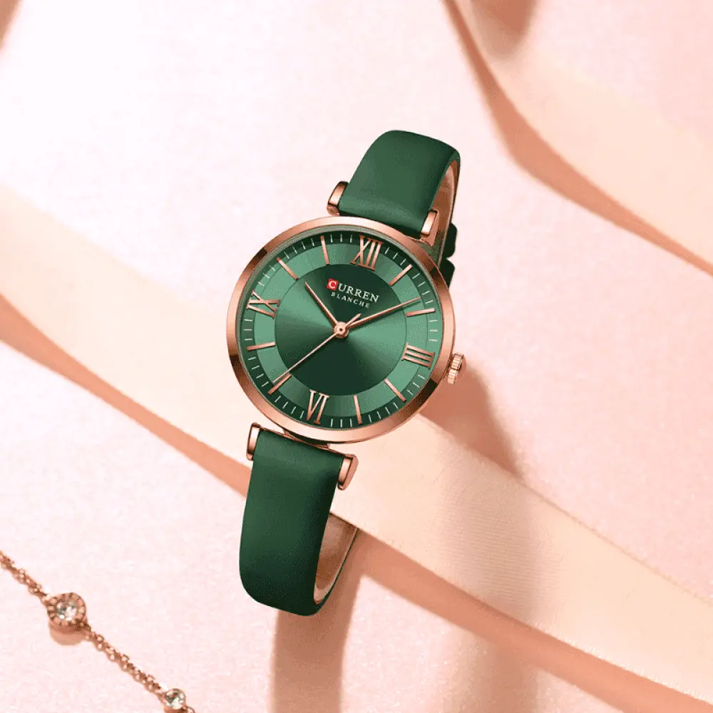 Relógio Curren Feminino Redondo De Couro - 02