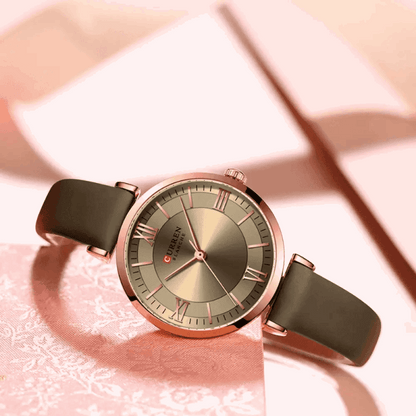 Relógio Curren Feminino Redondo De Couro - 02