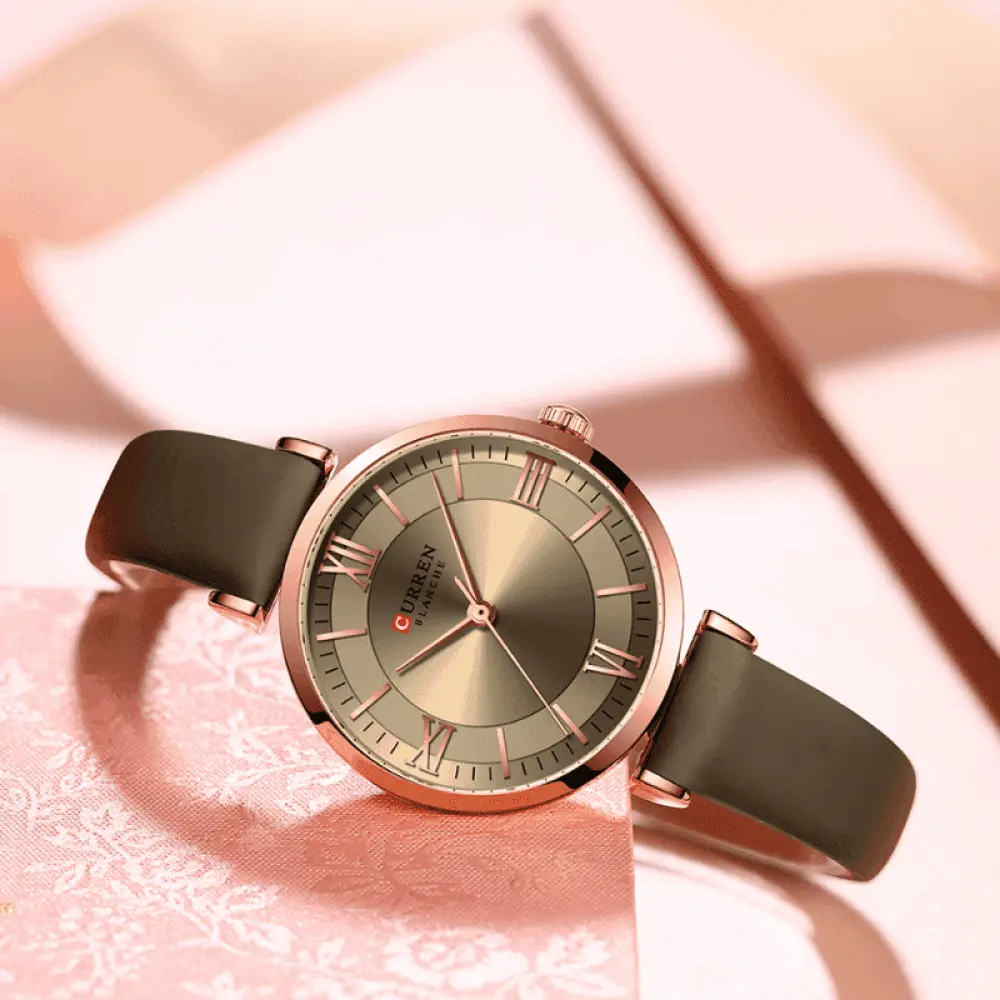 Relógio Curren Feminino Redondo De Couro - 02