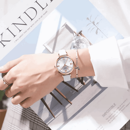 Relógio Curren Feminino Redondo De Couro - 02