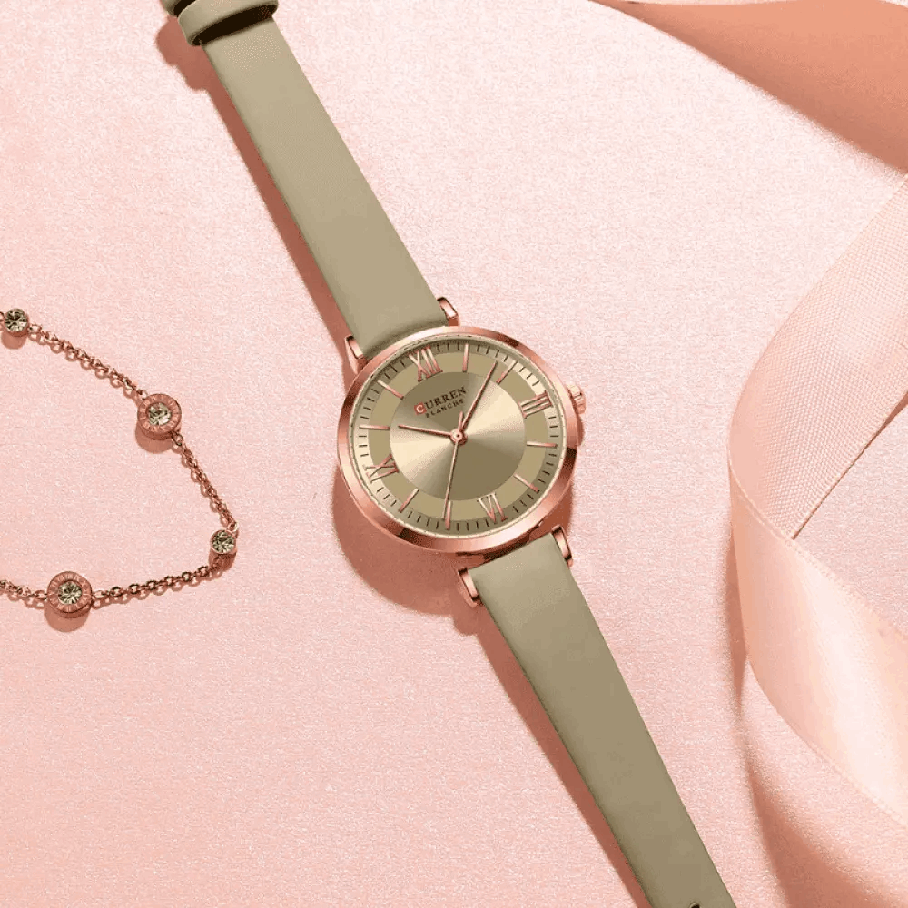 Relógio Curren Feminino Redondo De Couro - 02