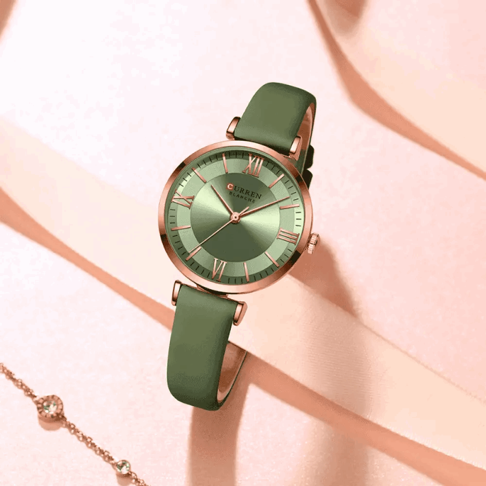 Relógio Curren Feminino Redondo De Couro - 02
