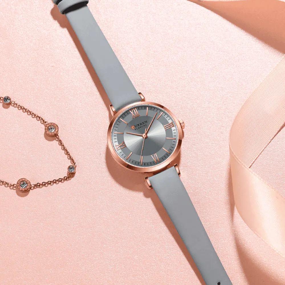 Relógio Curren Feminino Redondo De Couro - 02