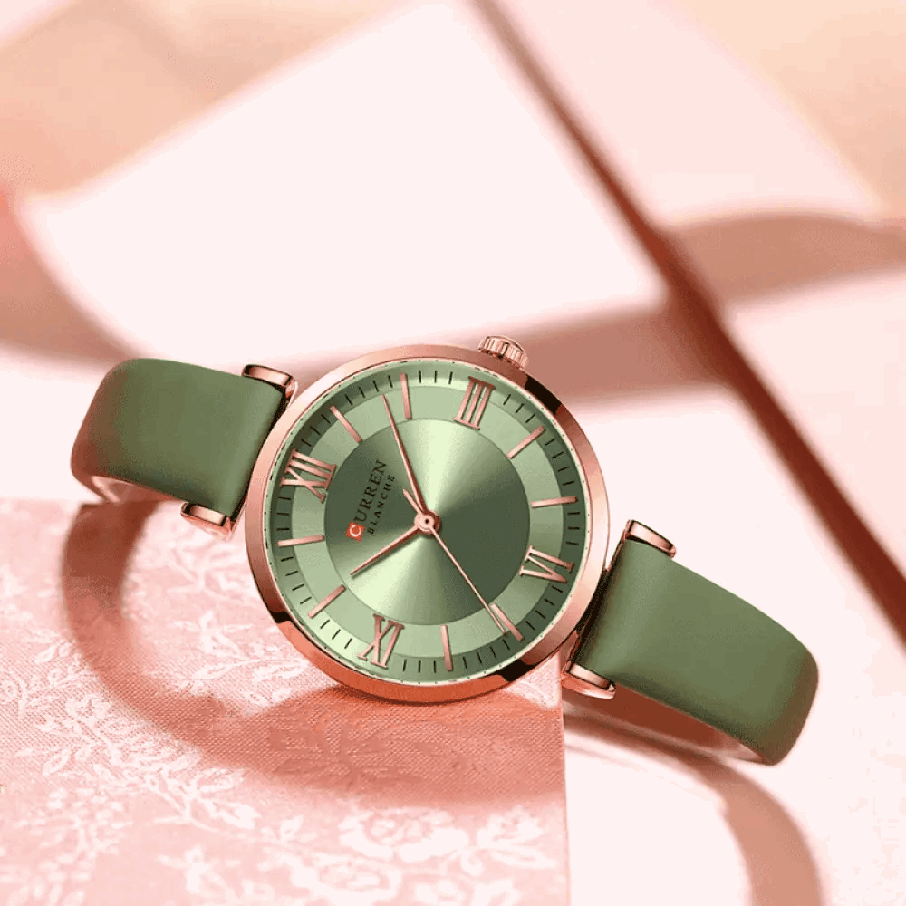 Relógio Curren Feminino Redondo De Couro - 02