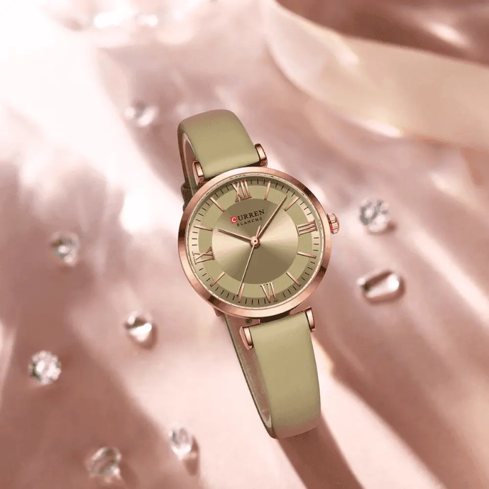 Relógio Curren Feminino Redondo De Couro - 02