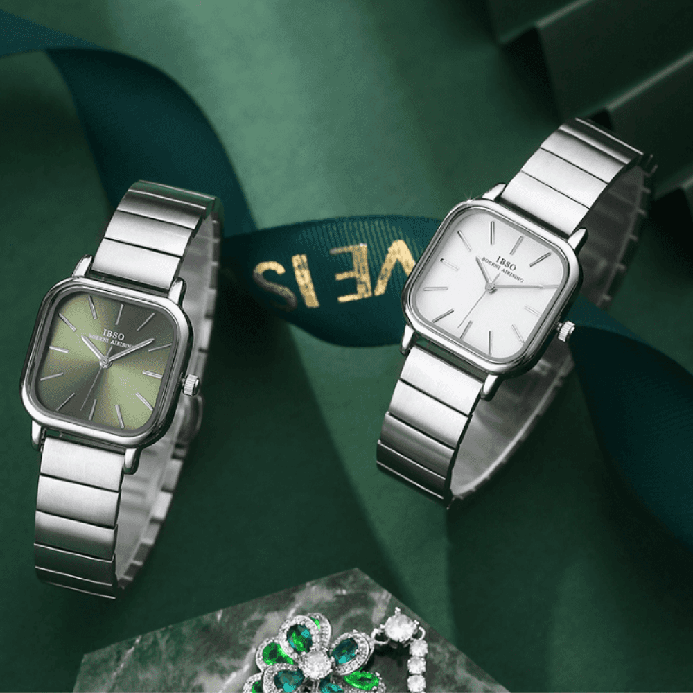 Relógio Feminino Quadrado Minimalista Ibso - 01