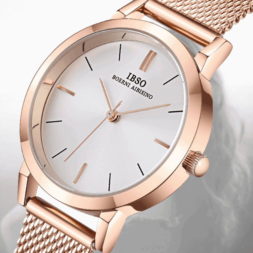 Relógio Feminino Redondo De Malha Ibso - 02