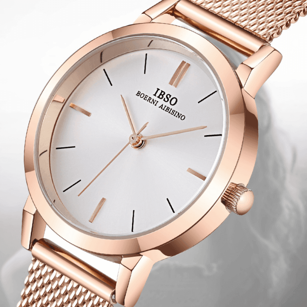 Relógio Feminino Redondo De Malha Ibso - 02