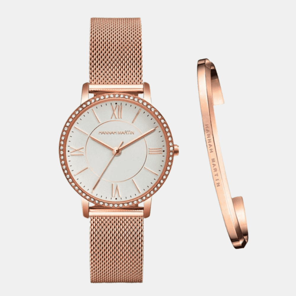 Relógio Hannah Martin Feminino Com Bracelete Dourado Relo+ Brac -Hm - 03