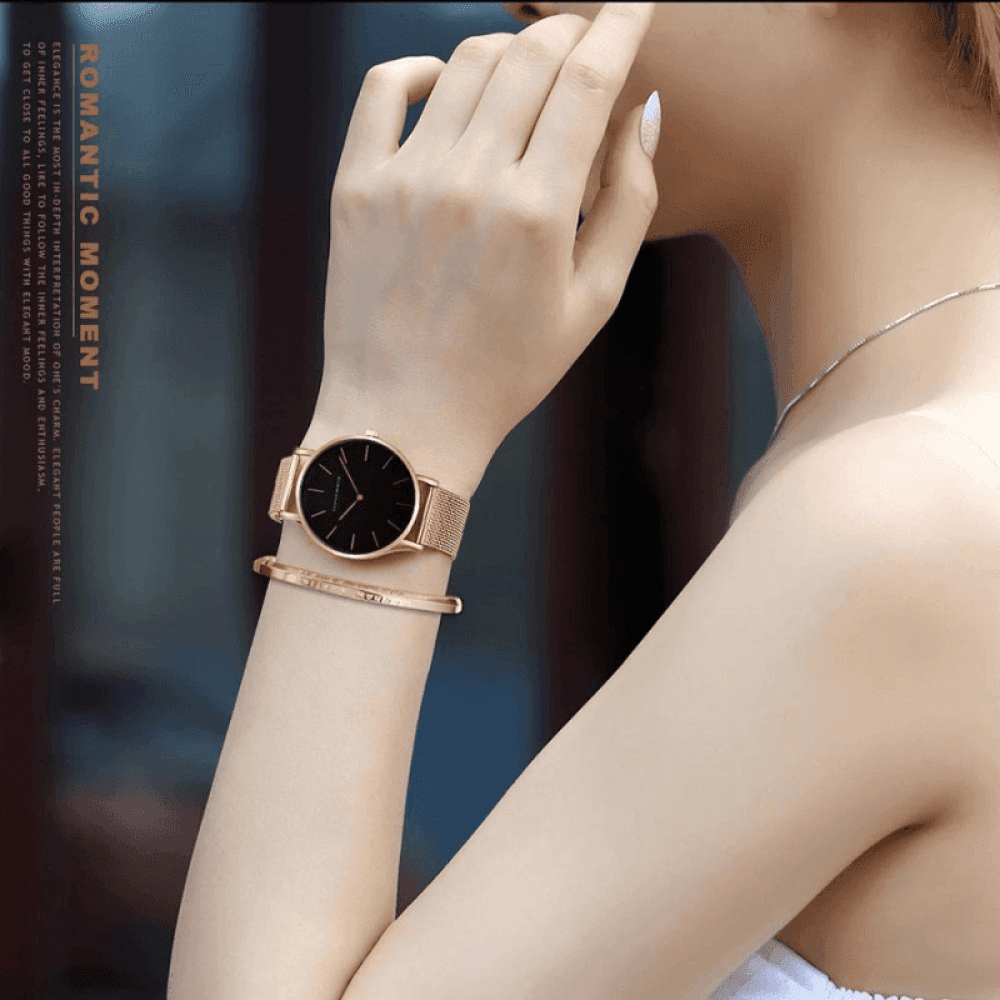 Relógio Hannah Martin Feminino Lux Com Bracelete Hm - 01