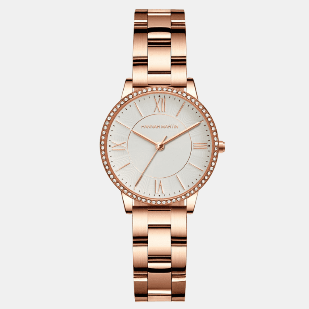 Relógio Hannah Martin Feminino Minimalista Em Aço Dourado Hm -14