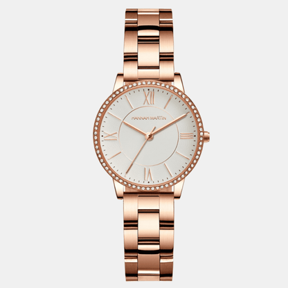 Relógio Hannah Martin Feminino Minimalista Em Aço Dourado Hm -14