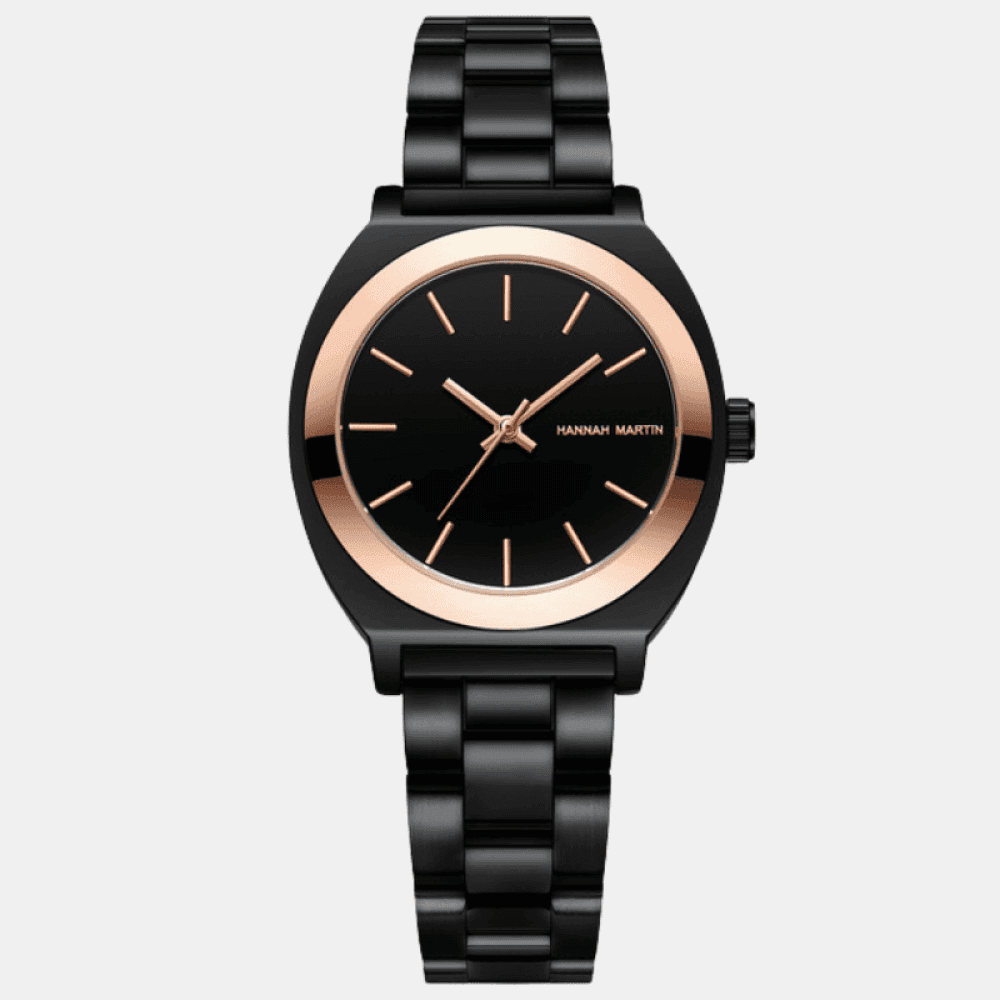 Relógio Hannah Martin Feminino Preto & Rose Gold Hm - 10