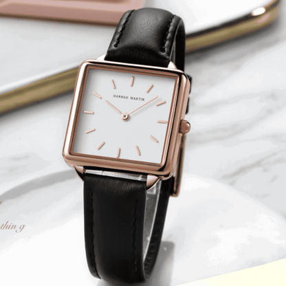 Relógio Hannah Martin Feminino Quadrado De Couro Hm - 13