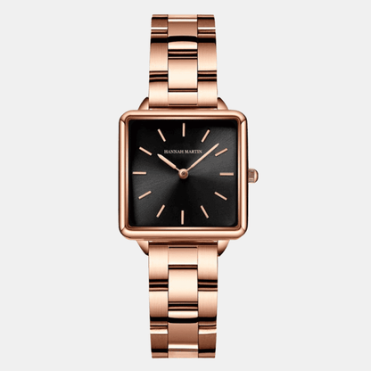 Relógio Hannah Martin Feminino Quadrado Dourado & Preto Hm - 12