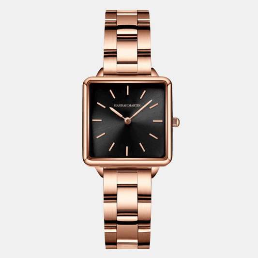 Relógio Hannah Martin Feminino Quadrado Dourado & Preto Hm - 12
