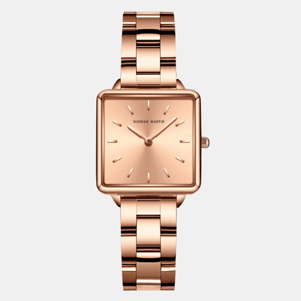 Relógio Hannah Martin Feminino Quadrado Rose Hm - 12