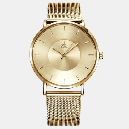Relógio Shengke Feminino Classic Dourado Sk - 07