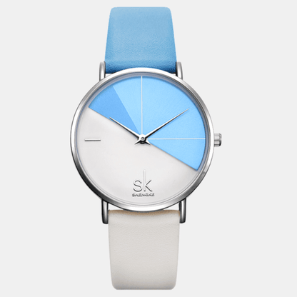 Relógio Shengke Feminino Minimalist Azul Sk - 03