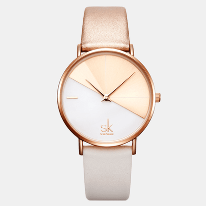Relógio Shengke Feminino Minimalist Bege Sk - 03