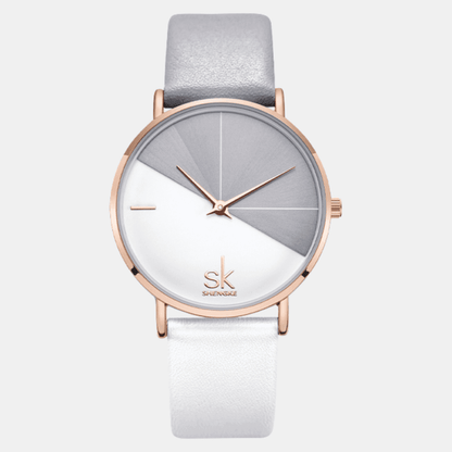Relógio Shengke Feminino Minimalist Cinza Sk - 03
