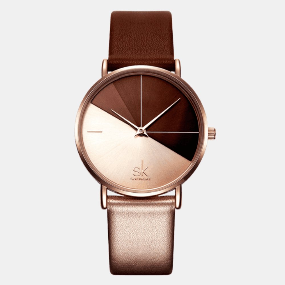 Relógio Shengke Feminino Minimalist Marrom Sk - 03