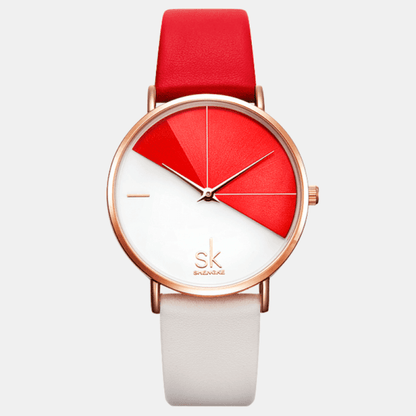 Relógio Shengke Feminino Minimalist Vermelho Sk - 03