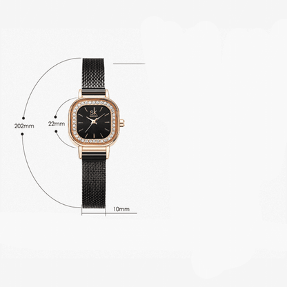 Relógio Shengke Feminino Quadrado Crystal Sk - 05