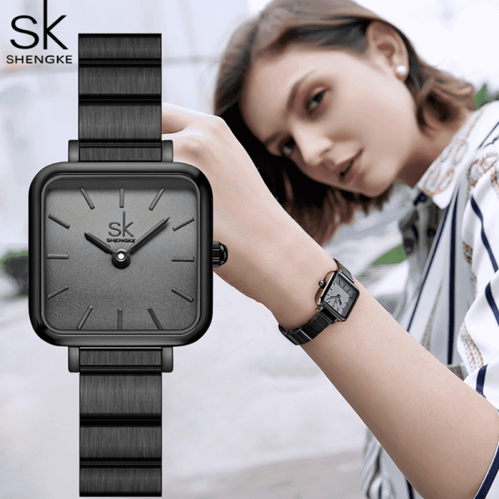 Relógio Shengke Feminino Quadrado Sk - 15