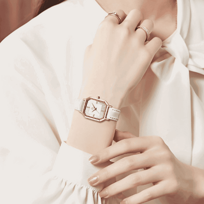 Relógio Shengke Feminino Retângulo De Couro Sk - 09