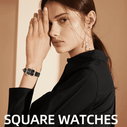 Relógio Shengke Feminino Retângulo De Couro Sk - 09